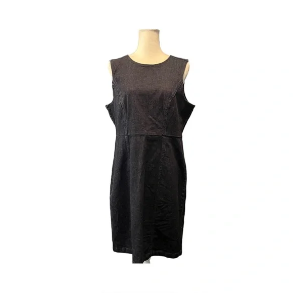 J.Crew Denim Dark Wash Sleeveless Sheath Dress – Size 16 - Picture 3 of 9